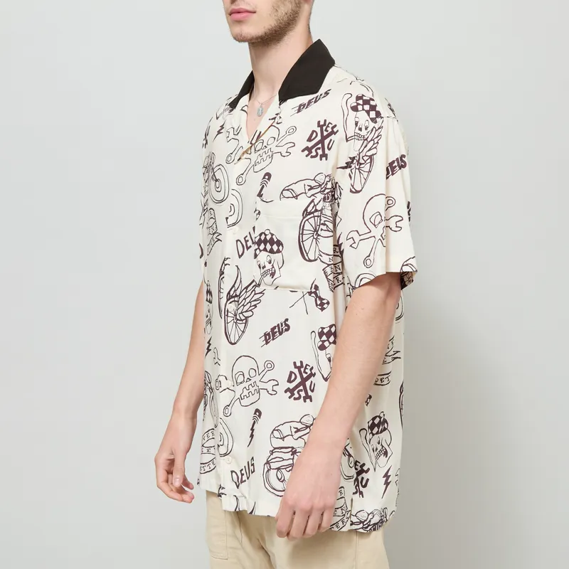 Deus Ex Machina Doodle Shirt Ivory-1