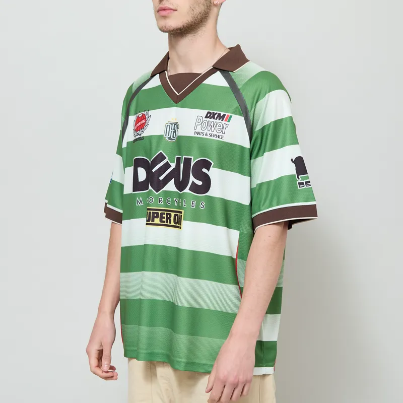 Deus Ex Machina Stripe Moto Jersey Green-1