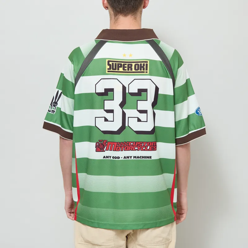 Deus Ex Machina Stripe Moto Jersey Green-2