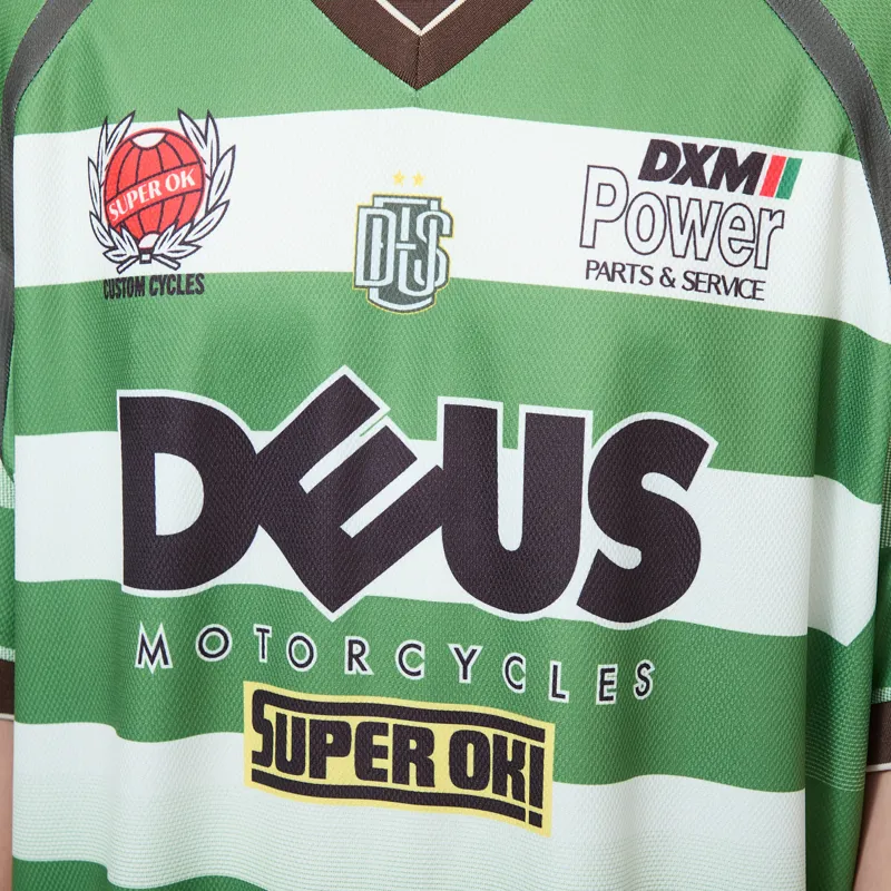 Deus Ex Machina Stripe Moto Jersey Green-5