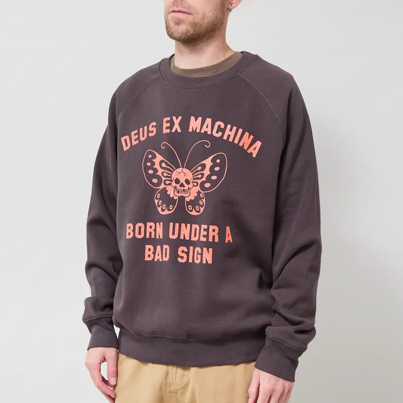 Deus Ex Machina Bad Sign Crew Anthracite Grey-1