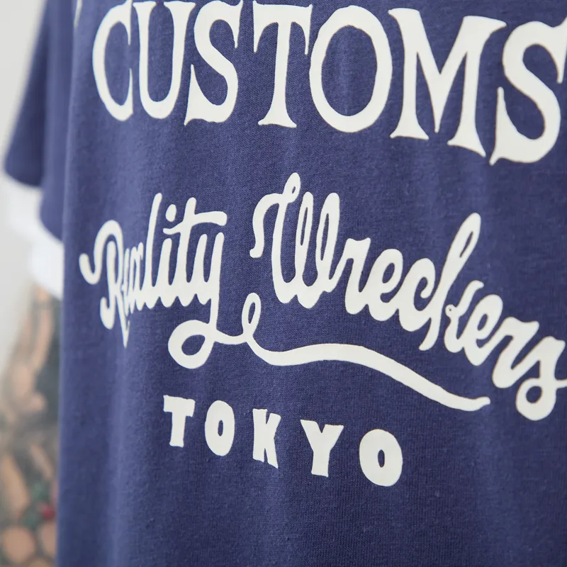 Deus Ex Machina Marsden Ringer T Shirt Mechanic Blue-4