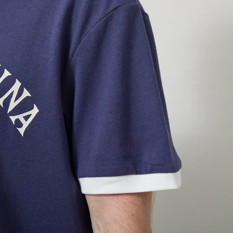 Deus Ex Machina Marsden Ringer T Shirt Mechanic Blue-5