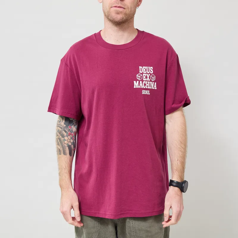 Deus Ex Machina Seoul Ceramic T Shirt Burgundy-2