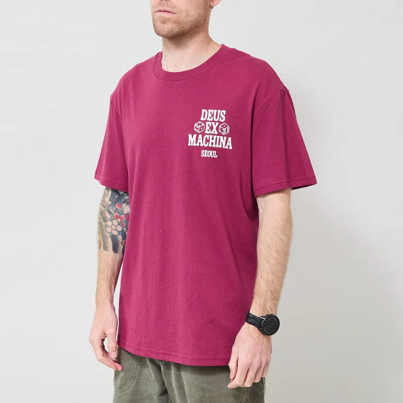 Deus Ex Machina Seoul Ceramic T Shirt Burgundy-1