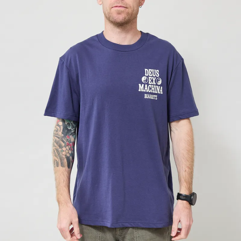 Deus Ex Machina Biarritz Ceramic T Shirt Mechanic Blue-2