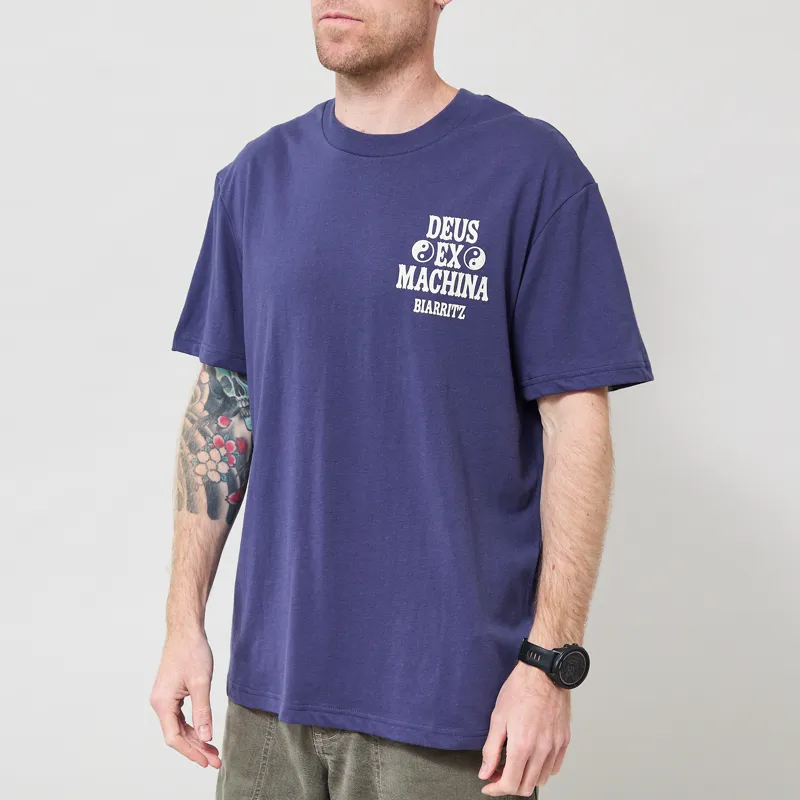 Deus Ex Machina Biarritz Ceramic T Shirt Mechanic Blue-1
