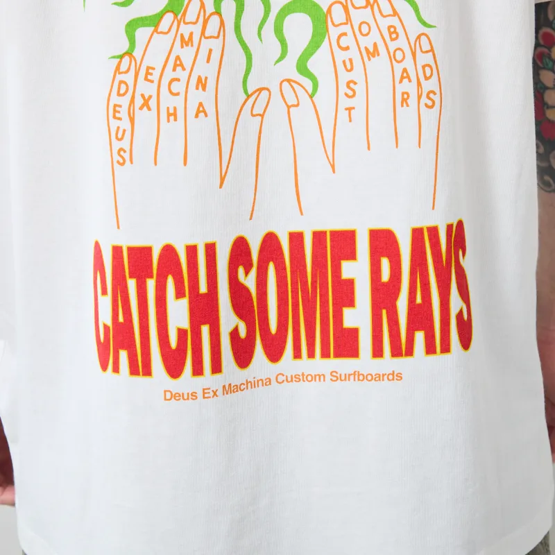 Deus Ex Machina Catchin Rays T Shirt Vintage White-7