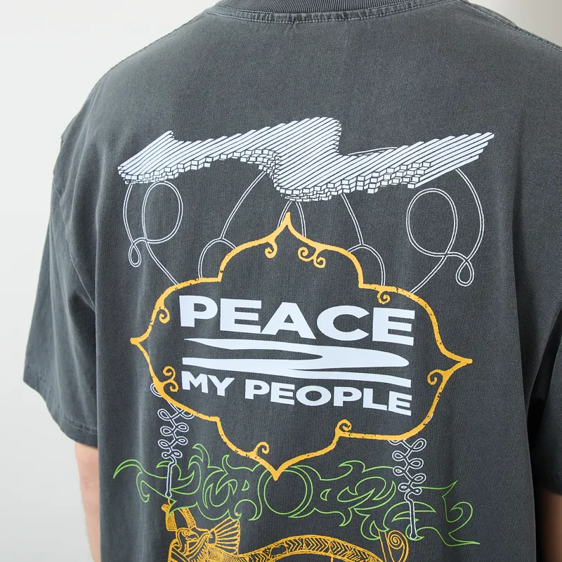 Deus Ex Machina Easy Peacey T Shirt Anthracite Grey-5