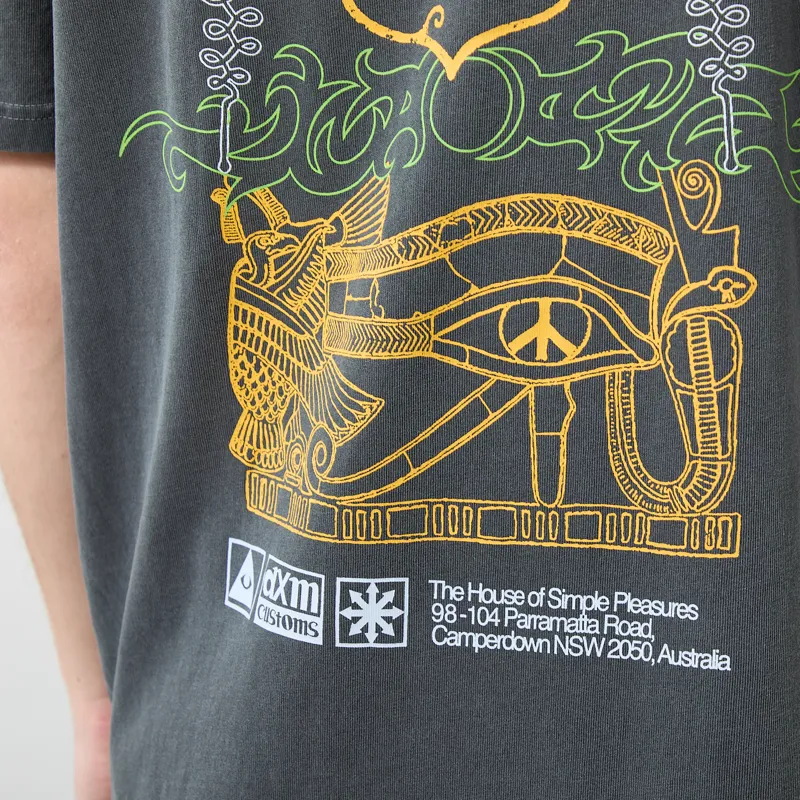 Deus Ex Machina Easy Peacey T Shirt Anthracite Grey-6