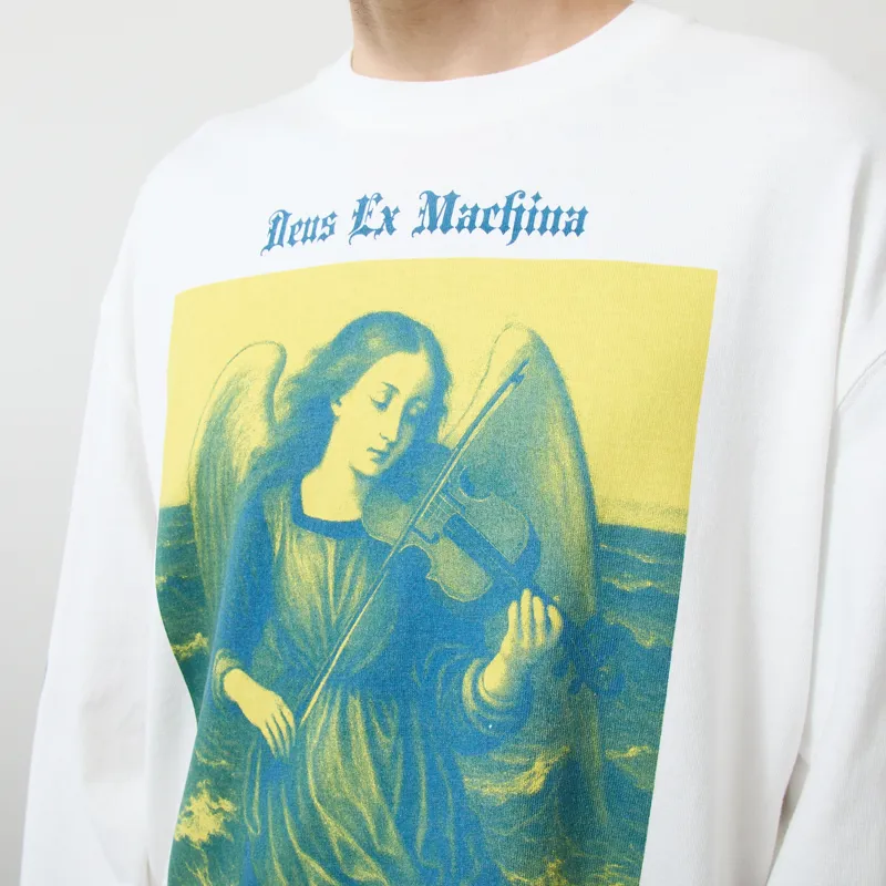 Deus Ex Machina Swell Maps Oversized Long Sleeve T Shirt Vintage White-6