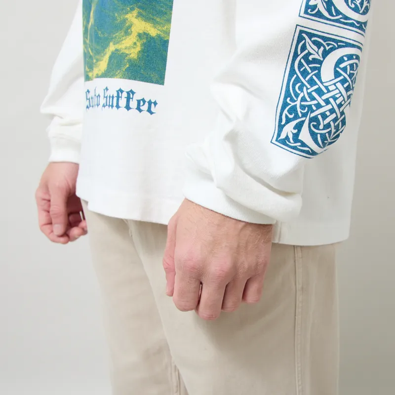Deus Ex Machina Swell Maps Oversized Long Sleeve T Shirt Vintage White-7
