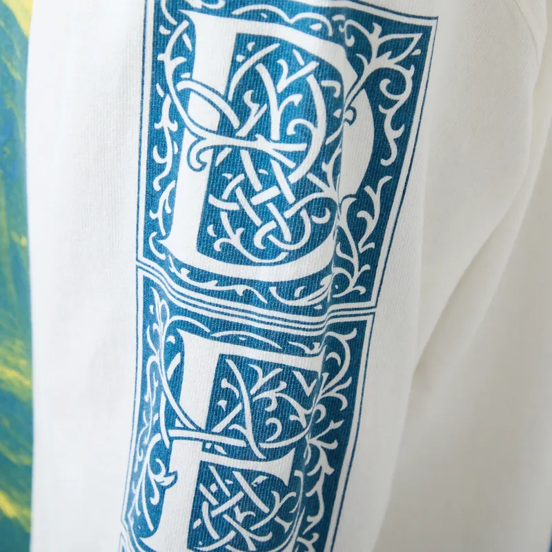 Deus Ex Machina Swell Maps Oversized Long Sleeve T Shirt Vintage White-8