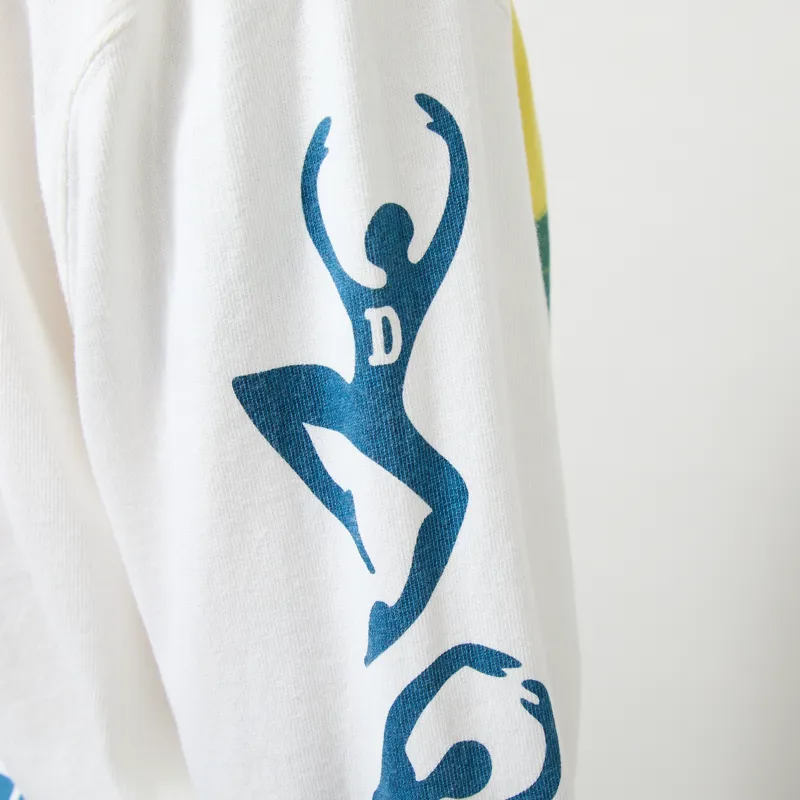 Deus Ex Machina Swell Maps Oversized Long Sleeve T Shirt Vintage White-9