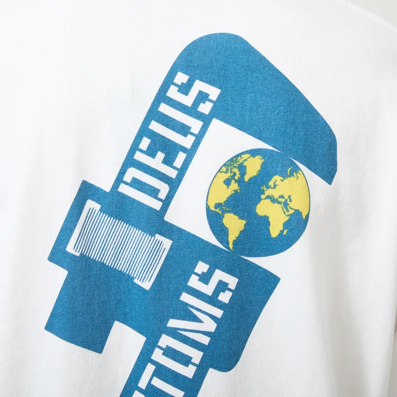 Deus Ex Machina Swell Maps Oversized Long Sleeve T Shirt Vintage White-10