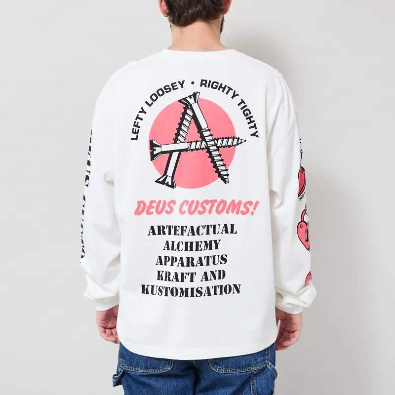 Deus Ex Machina Locket Oversized Long Sleeve Vintage White-3