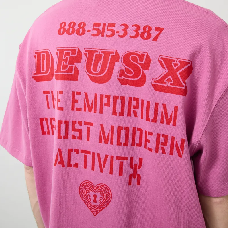 Deus Ex Machina Upstairs Oversized T Shirt Red Violet-3