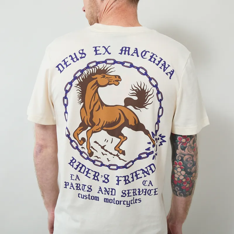 Deus Ex Machina Unchained T Shirt Vintage White-4