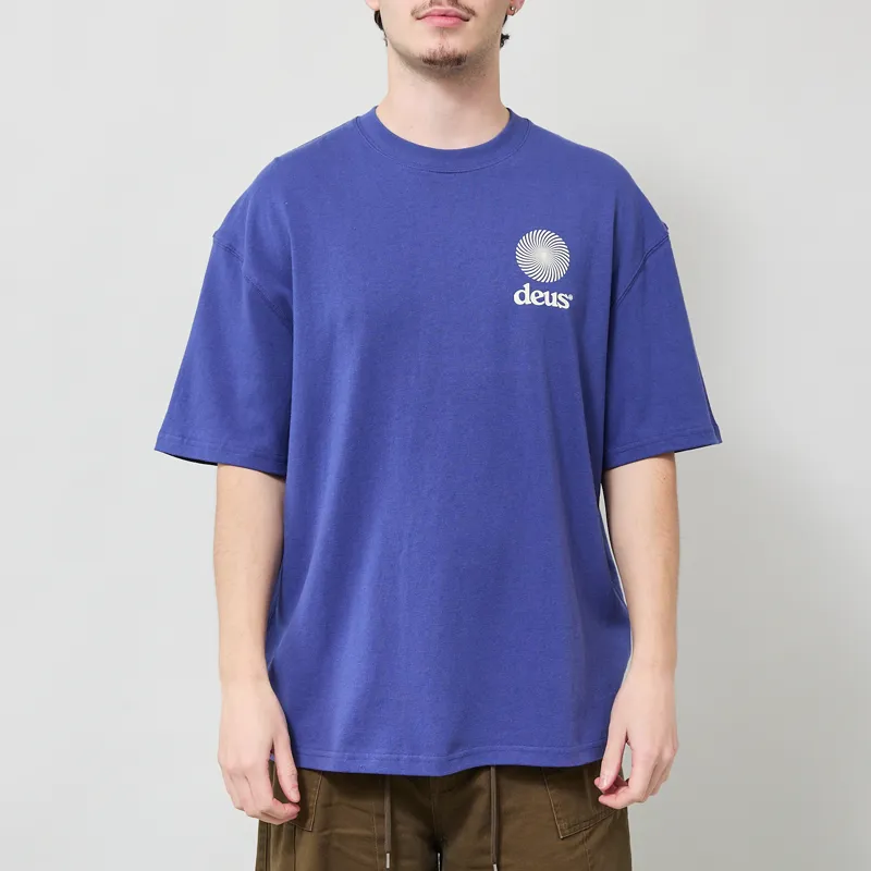 Deus Ex Machina Strata T Shirt Limoges Blue-2