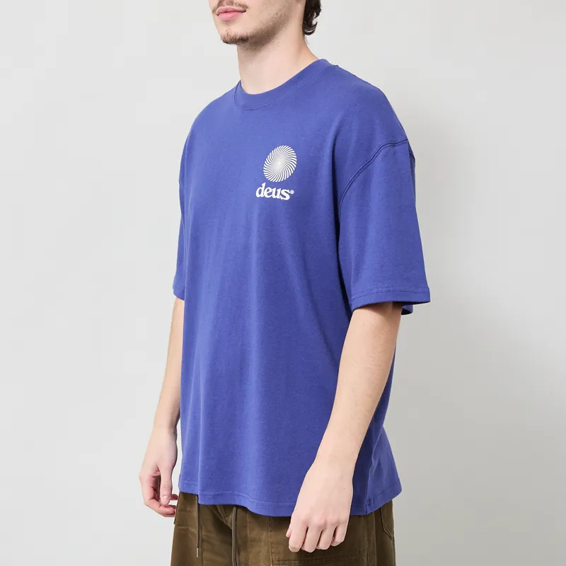 Deus Ex Machina Strata T Shirt Limoges Blue-1