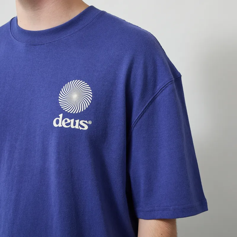 Deus Ex Machina Strata T Shirt Limoges Blue-5