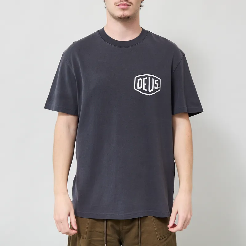 Deus Ex Machina Shield Garment Dyed T Shirt Black