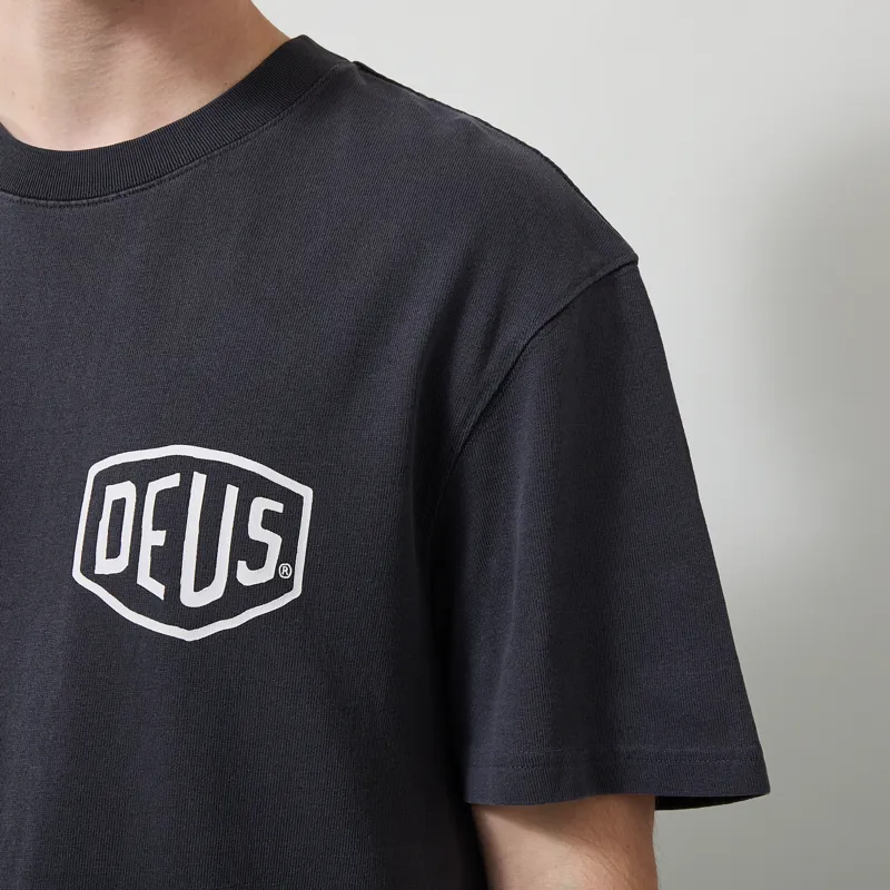 Deus Ex Machina Shield Garment Dyed T Shirt Black-5