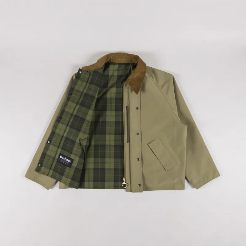 Barbour Oversized Reversible Transporter Jacket Bleached Olive-1
