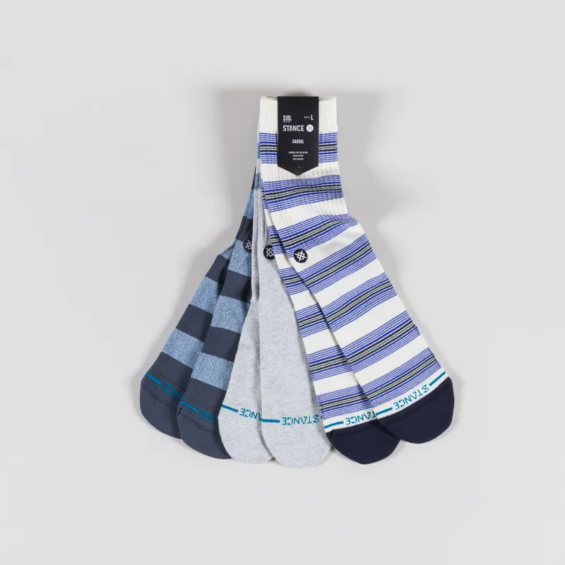Stance Sako Crew Socks White Multi - 3 Pairs