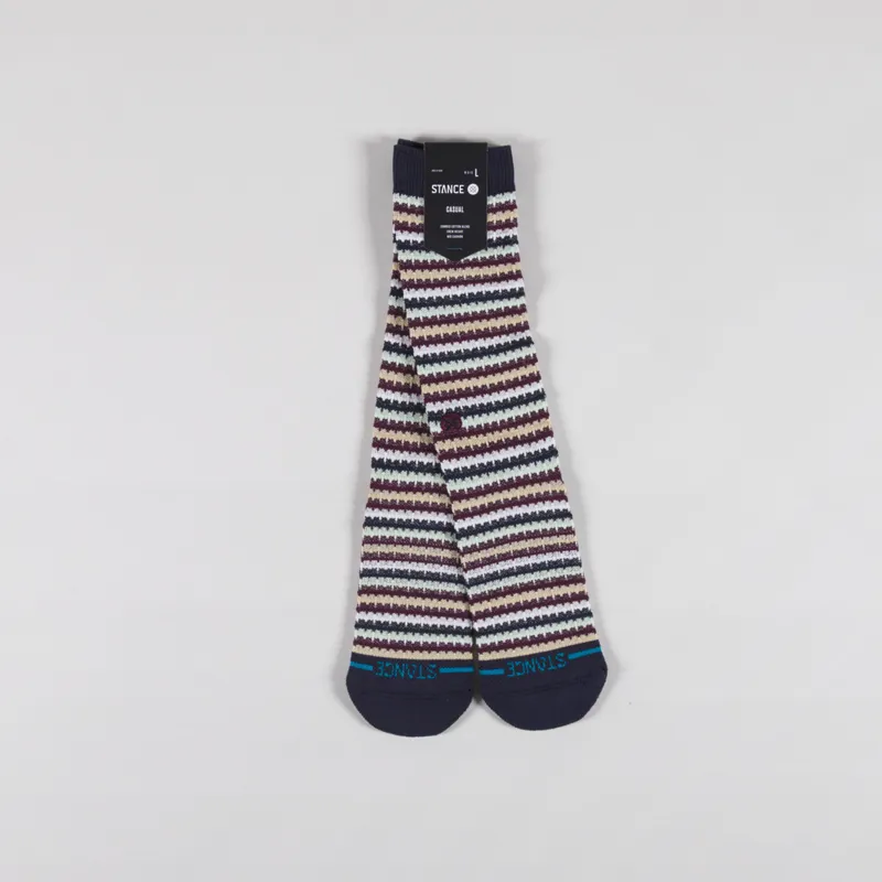 Stance Chiclets Waffle Knit Crew Socks Navy