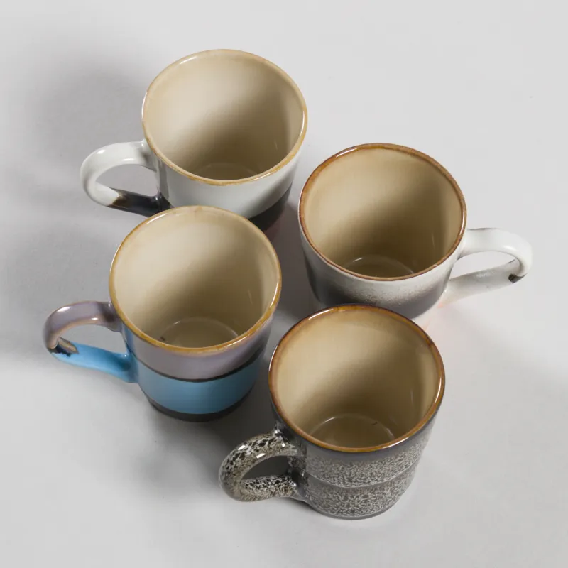 HKLIVING 70s Ceramics Espresso Mugs Funky 4 Pack-3