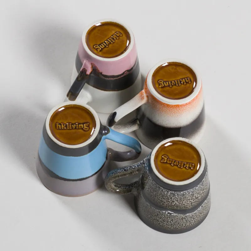 HKLIVING 70s Ceramics Espresso Mugs Funky 4 Pack-4