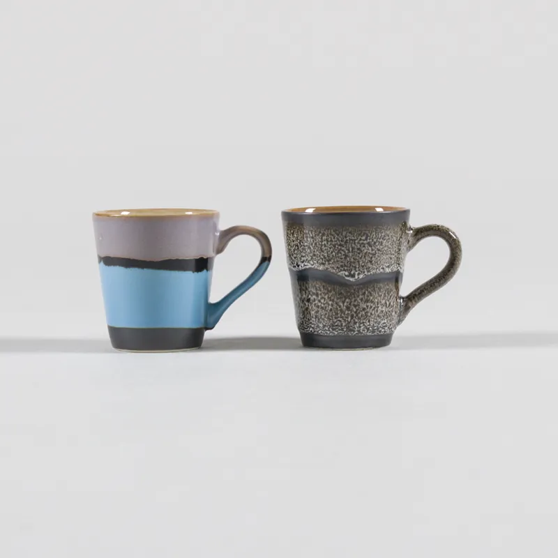 HKLIVING 70s Ceramics Espresso Mugs Funky 4 Pack-2