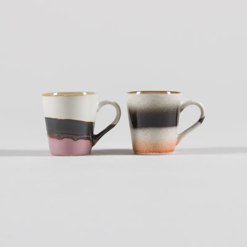 HKLIVING 70s Ceramics Espresso Mugs Funky 4 Pack-1