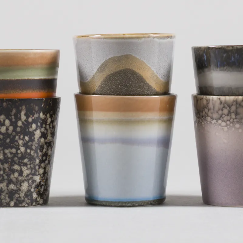HKLIVING 70s Ceramics Coffee Mugs Elements 6 Pack-1