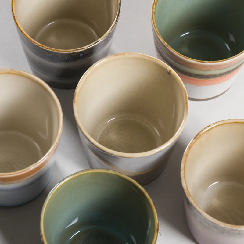 HKLIVING 70s Ceramics Coffee Mugs Elements 6 Pack-5