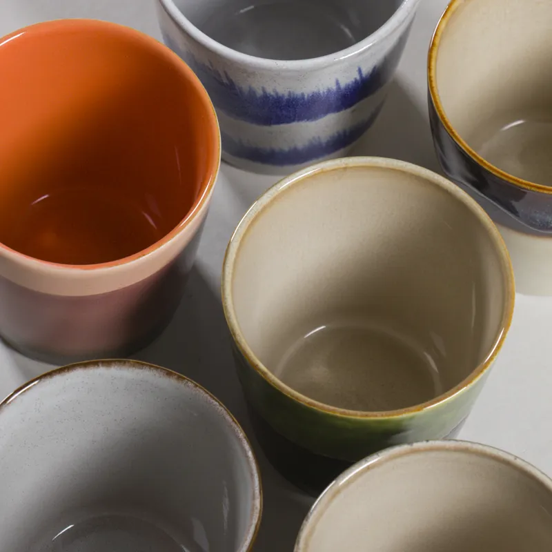 HKLIVING 70s Ceramics Coffee Mugs Valley Grounding 6 Pack-6