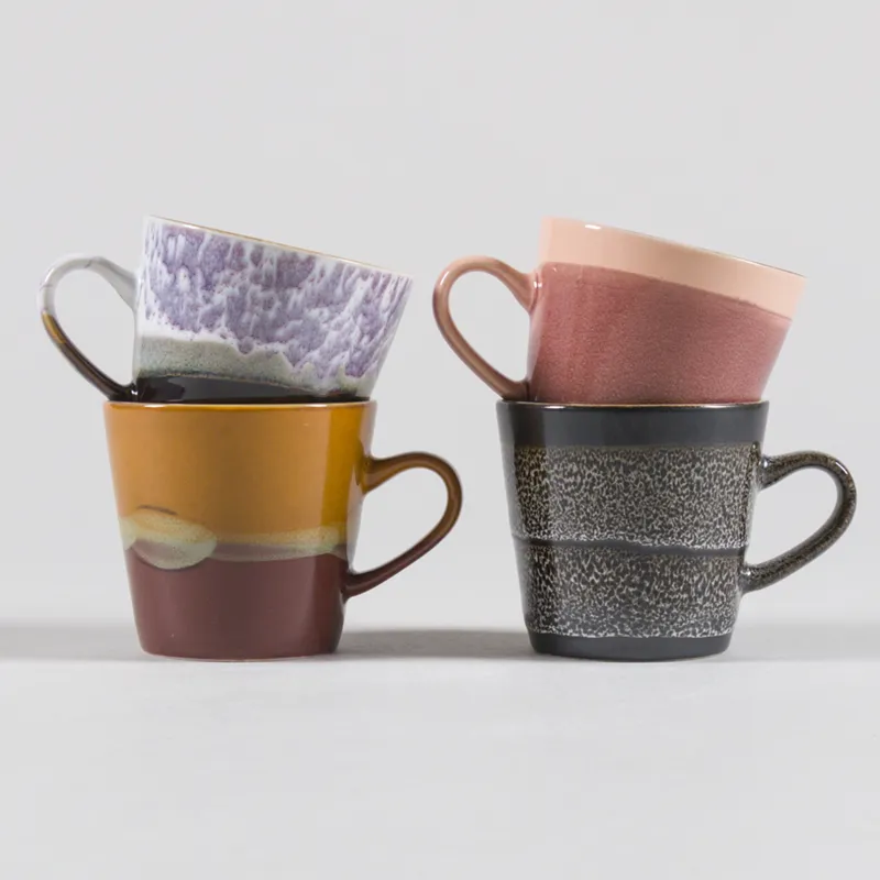 HKLIVING 70s Ceramics Americano Mugs Friction 4 Pack-1