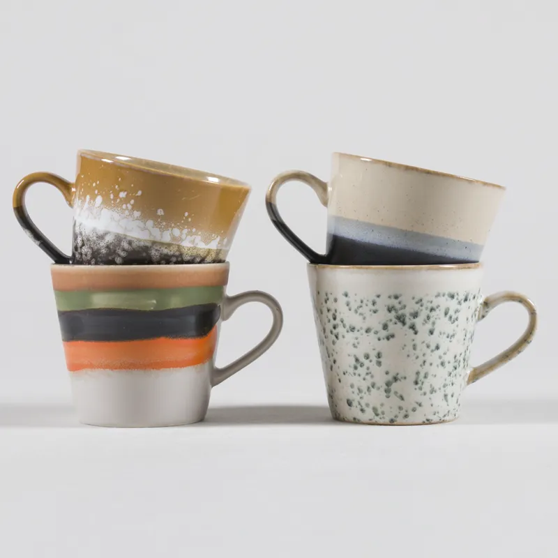 HKLIVING 70s Ceramics Cappuccino Mugs Verve 4 Pack-1