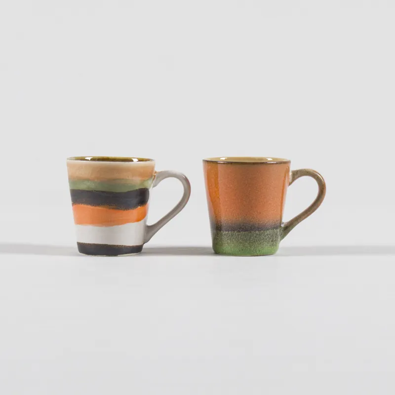 HKLIVING 70s Ceramics Espresso Mugs Retro 4 Pack-1