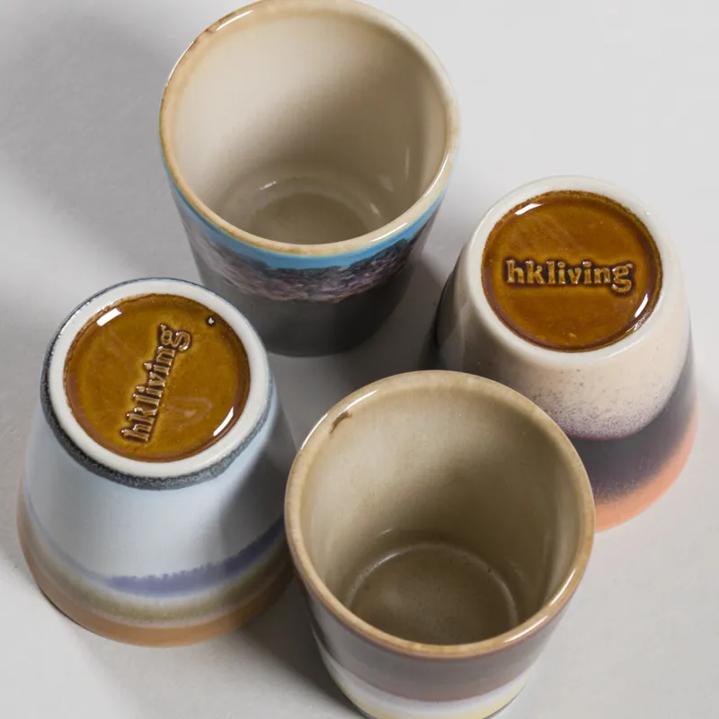 HKLIVING 70s Ceramics Ristretto Mugs Solar 4 Pack-4