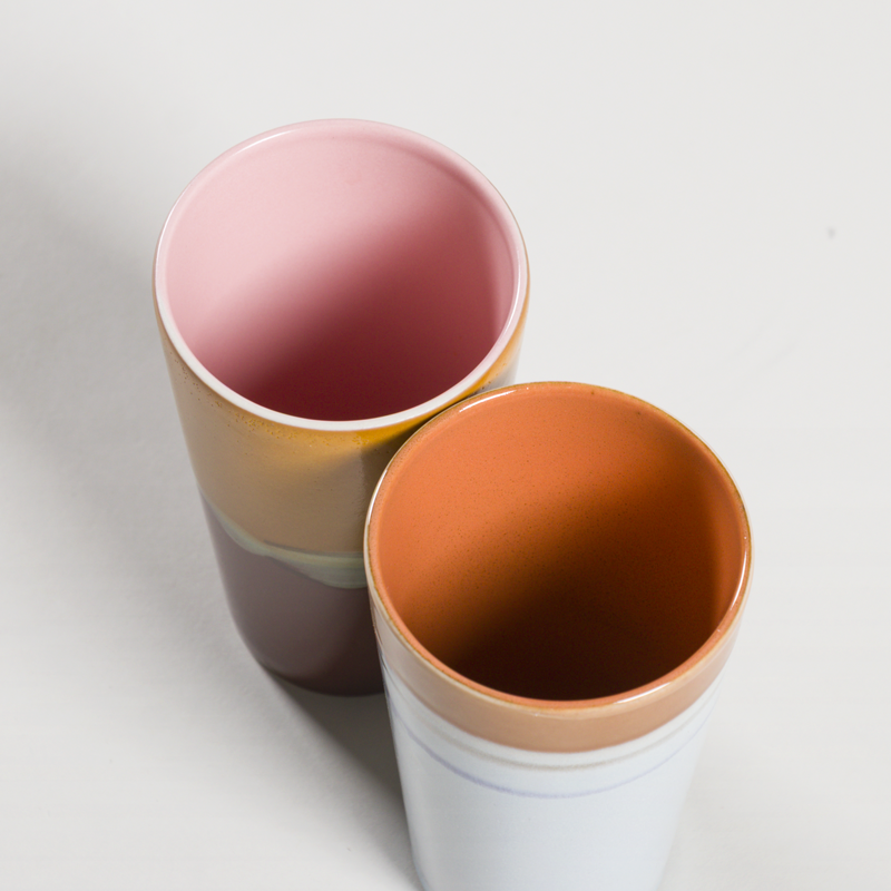 HKLIVING 70s Ceramics Latte Mugs Clash 2 Pack-1