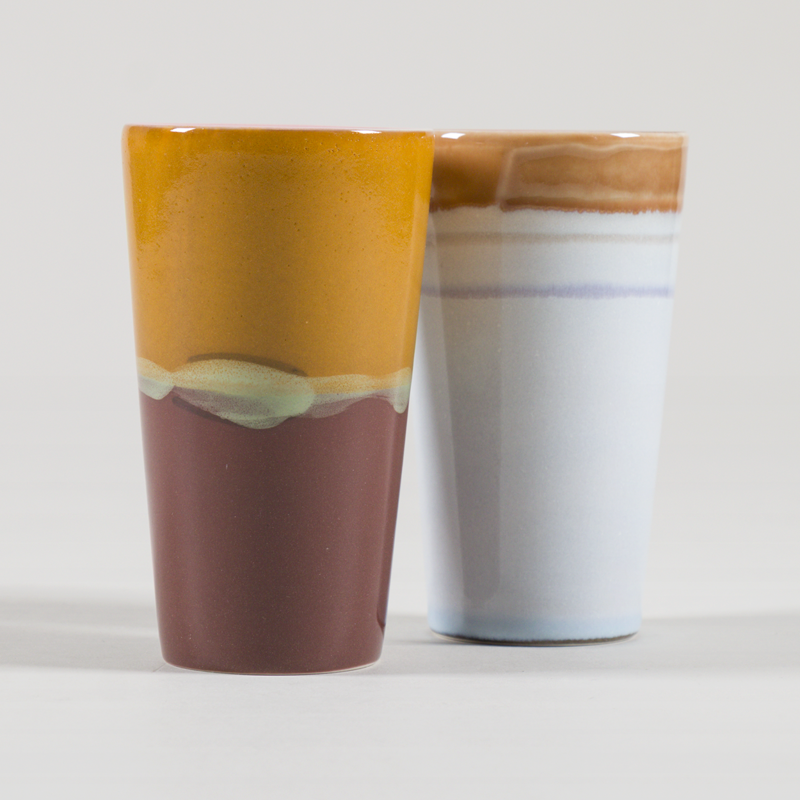 HKLIVING 70s Ceramics Latte Mugs Clash 2 Pack-2