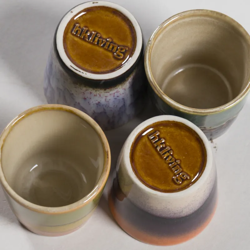 HKLIVING 70s Ceramics Egg Cups Granite 4 Pack Island-3