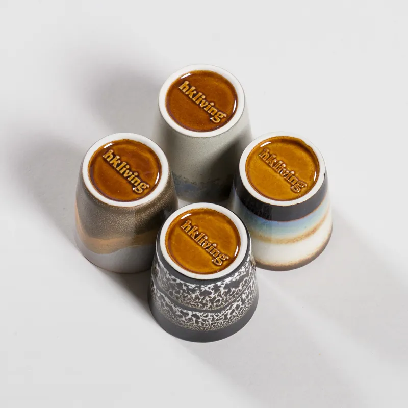 HKLIVING 70s Ceramics Egg Cups Granite 4 Pack-4