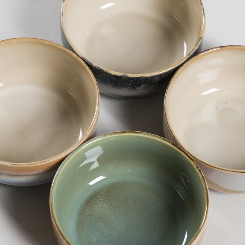HKLIVING 70s Ceramics Dessert Bowls Reef 4 Pack-3