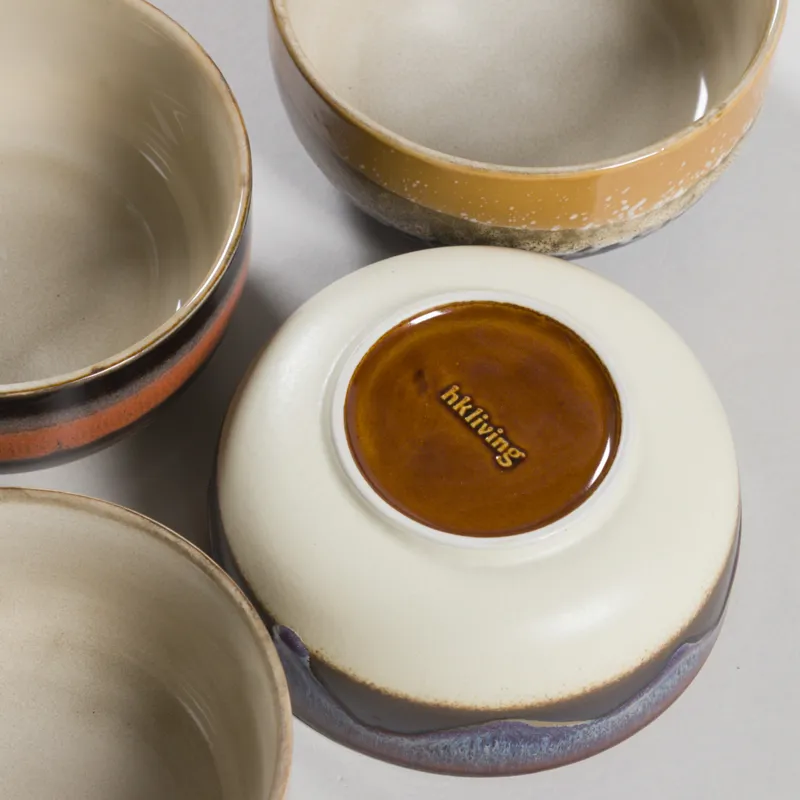 HKLIVING 70s Ceramics Dessert Bowls Humus 4 Pack-4