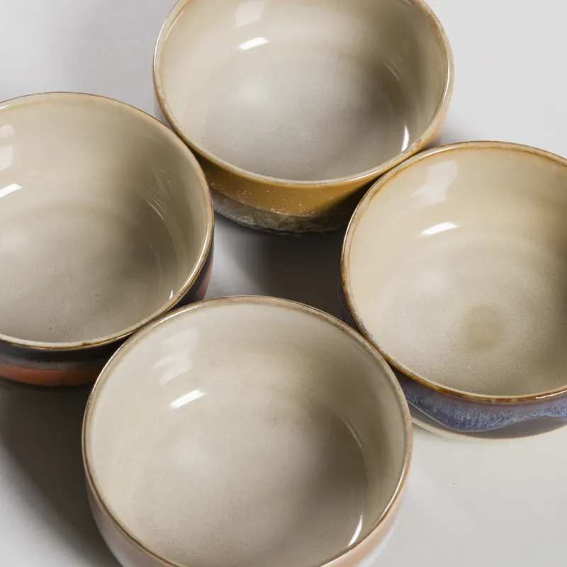 HKLIVING 70s Ceramics Dessert Bowls Humus 4 Pack-3