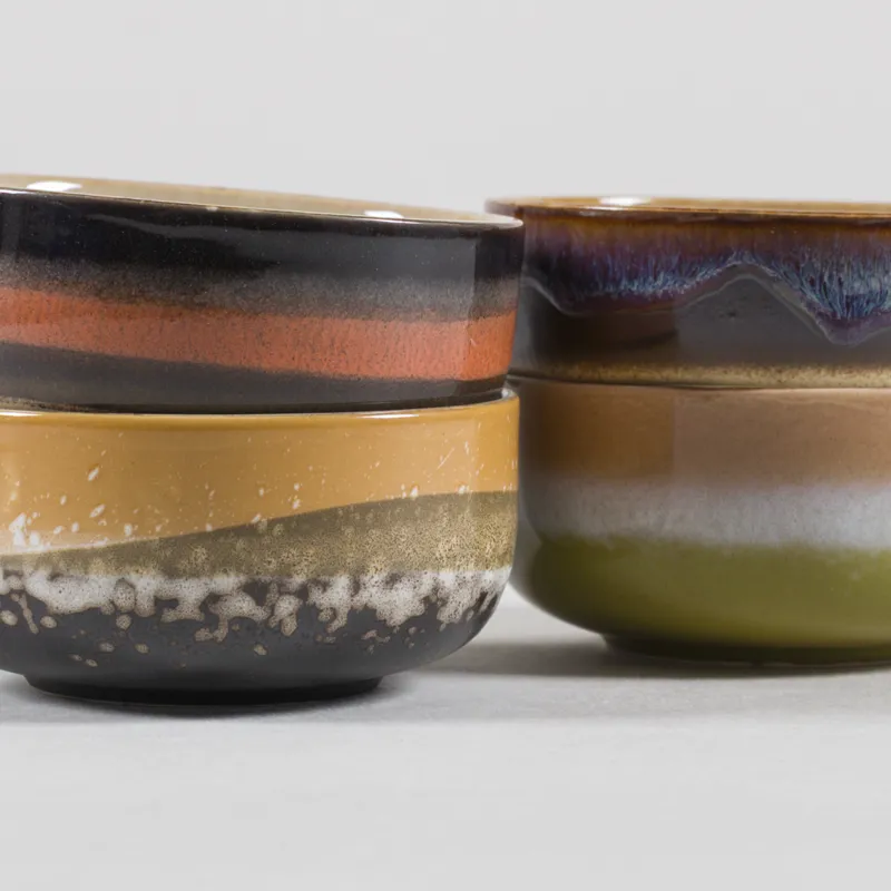 HKLIVING 70s Ceramics Dessert Bowls Humus 4 Pack-1