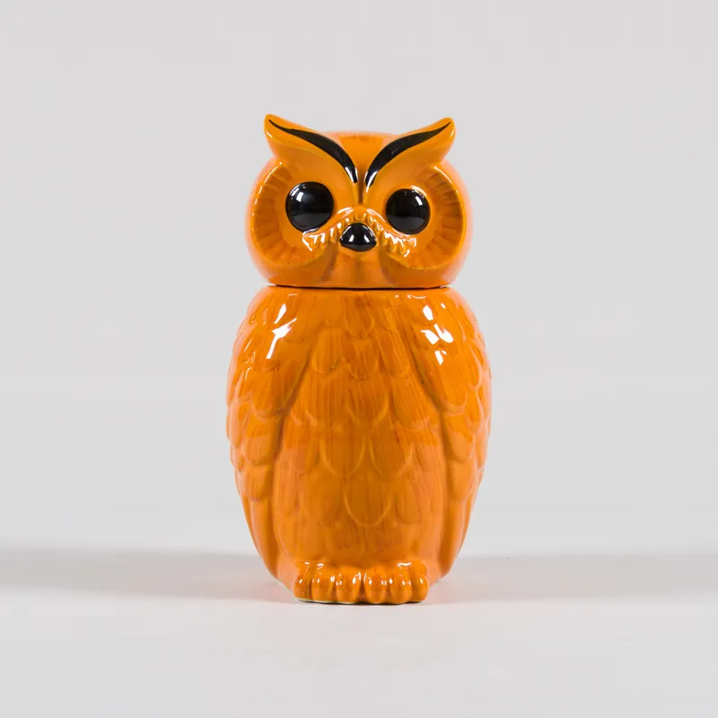 HKLIVING Ceramic Owl Jar Tangerine
